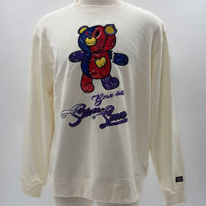 Bleeker & Mercer Cream Embroidered Teddy Bear PullOver Crew Neck Sweater NWT- XL